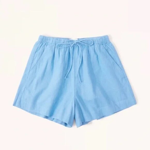 Abercrombie & Fitch Pants - Abercrombie & Fitch Blue Linen Shorts